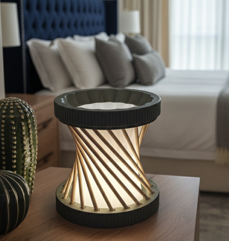 Thumbnail: Scandinavian Timber Twist Lamp