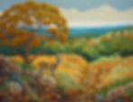 A painting of a deer on a hillside