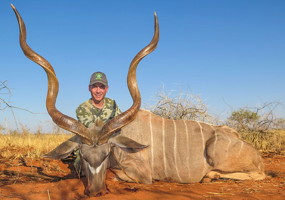 Wes Mundy with a big trophy Kudu