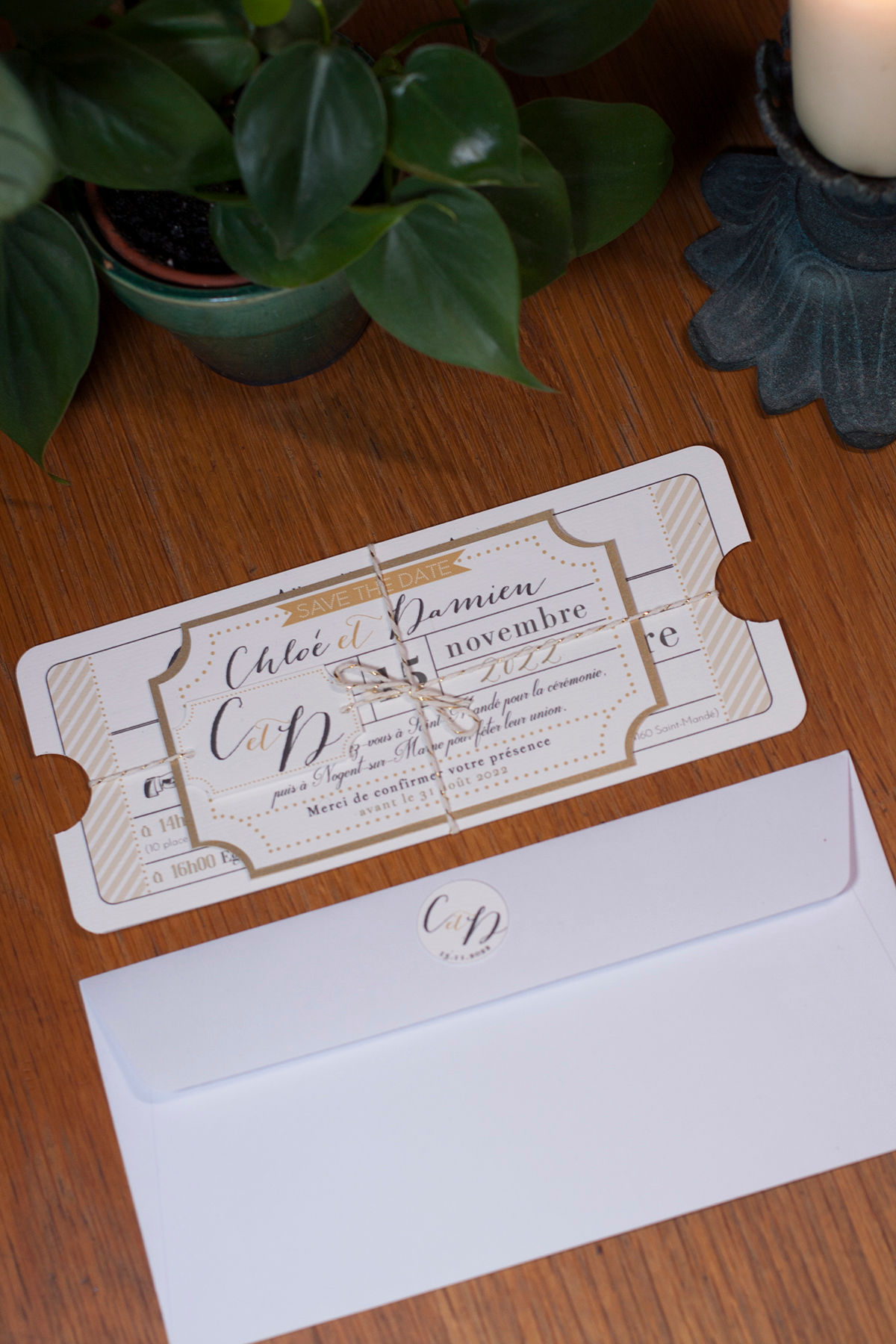 Faire-part Billet spectacle rétro