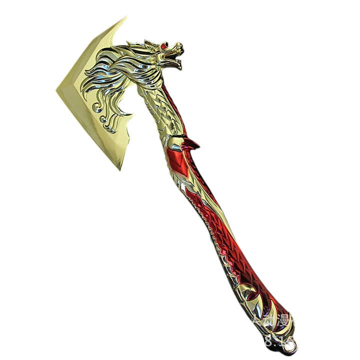 Dragon-Themed Metal Axe Replica
