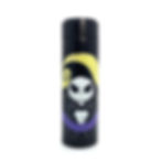 Black Jack Skellington water bottle with his face and yellow spiral, on white.