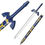 Thumbnail: Blue sword with gold accents, detailed replica. Zelda-inspired design, collectible item.