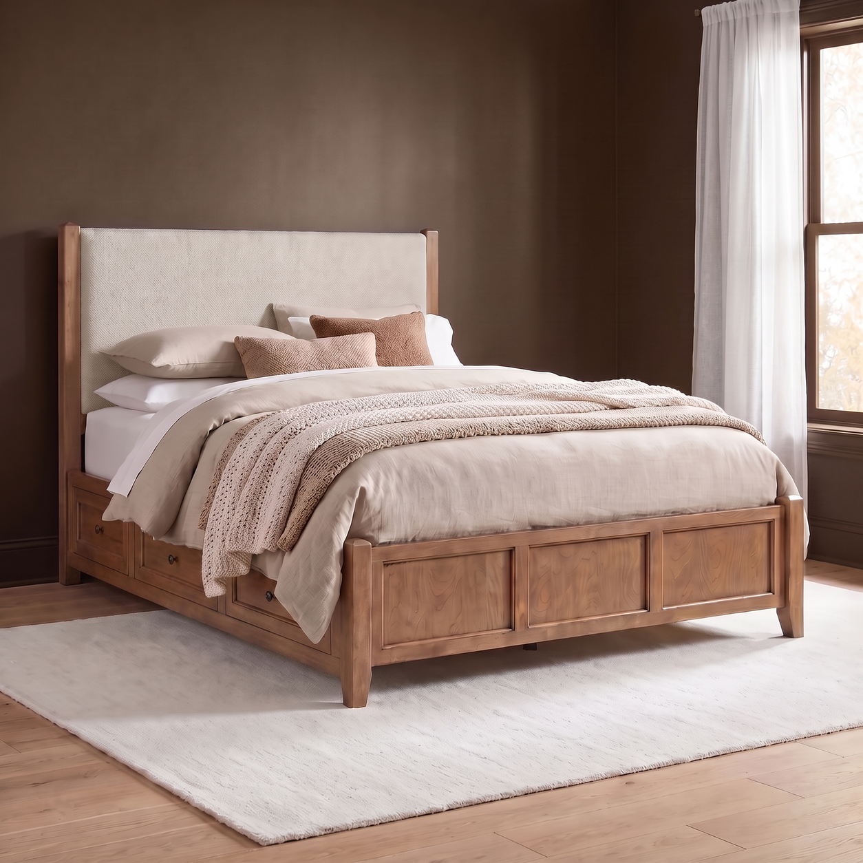 McKenzie Upholstered Panel Storage Beds