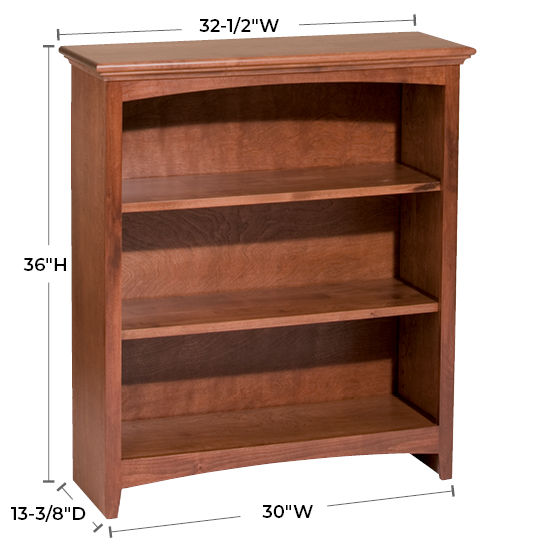 Thumbnail: McKenzie 30"W x 36"H Alder Bookcase