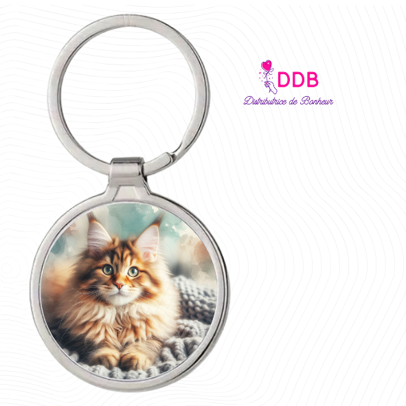 Porte-clés chat personnalisé – Photo de votre animal