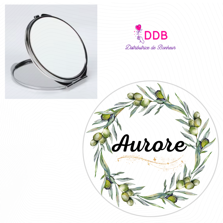 Miroir de poche prénom olivier