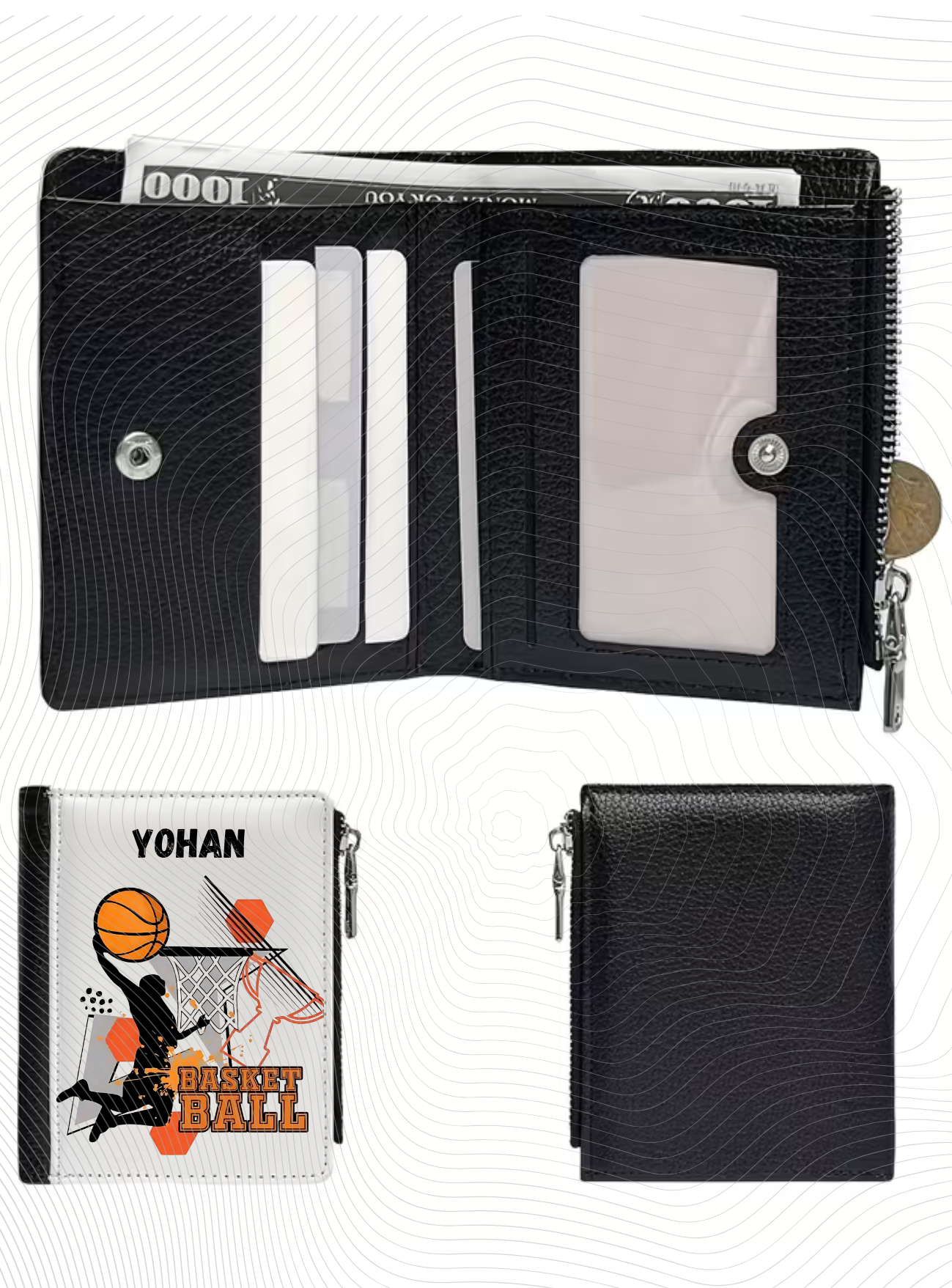 portefeuille personnalisable basketball