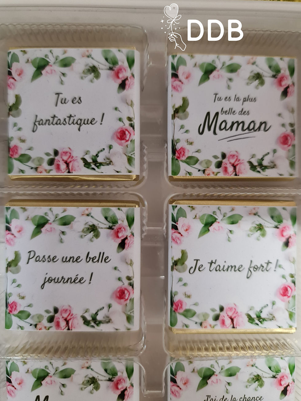 Miniature : Boîte de 16 chocolats personnalisés pour la Fête des mères +/- Ballon hélium