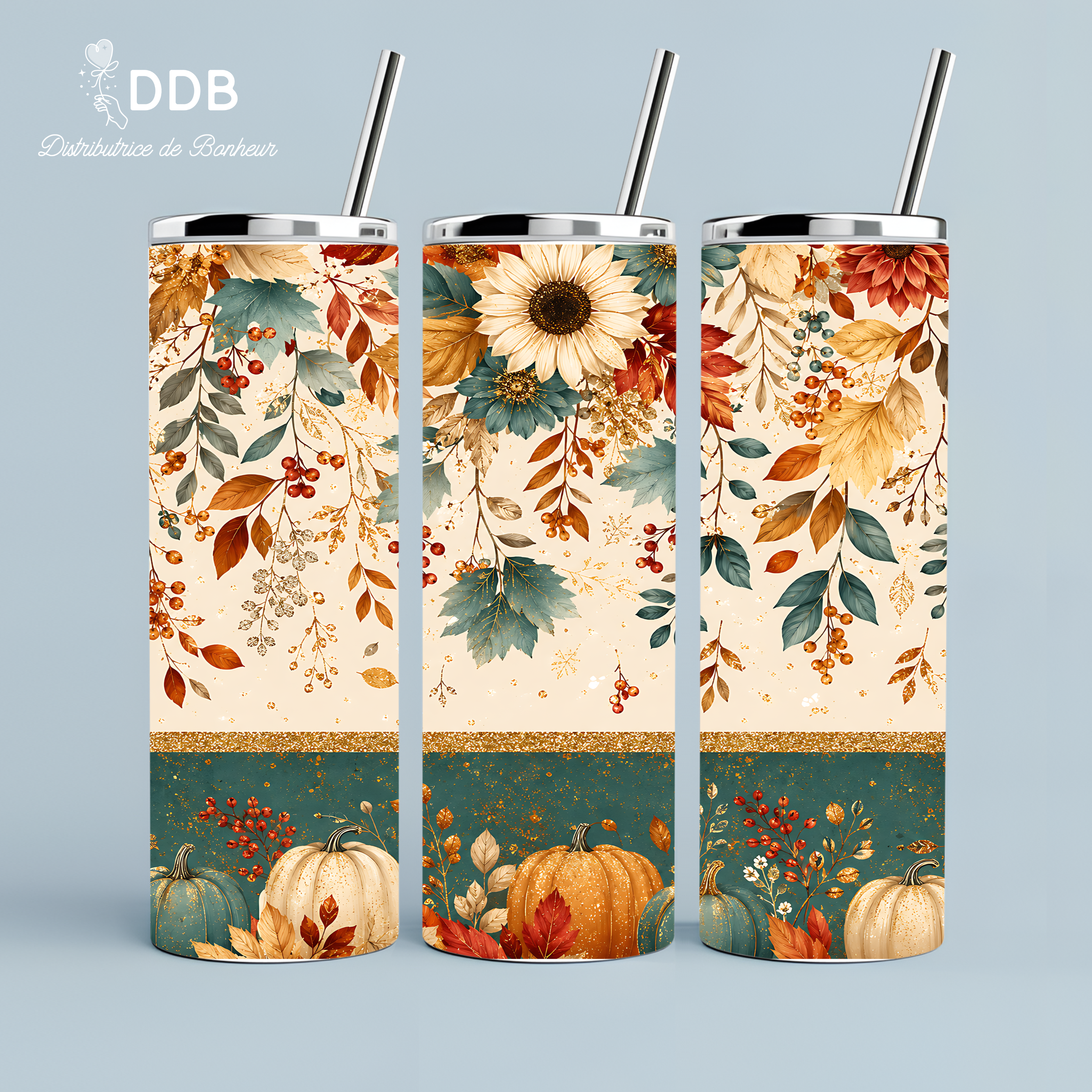 Tumbler isotherme 600 ml – Élégance d’automne