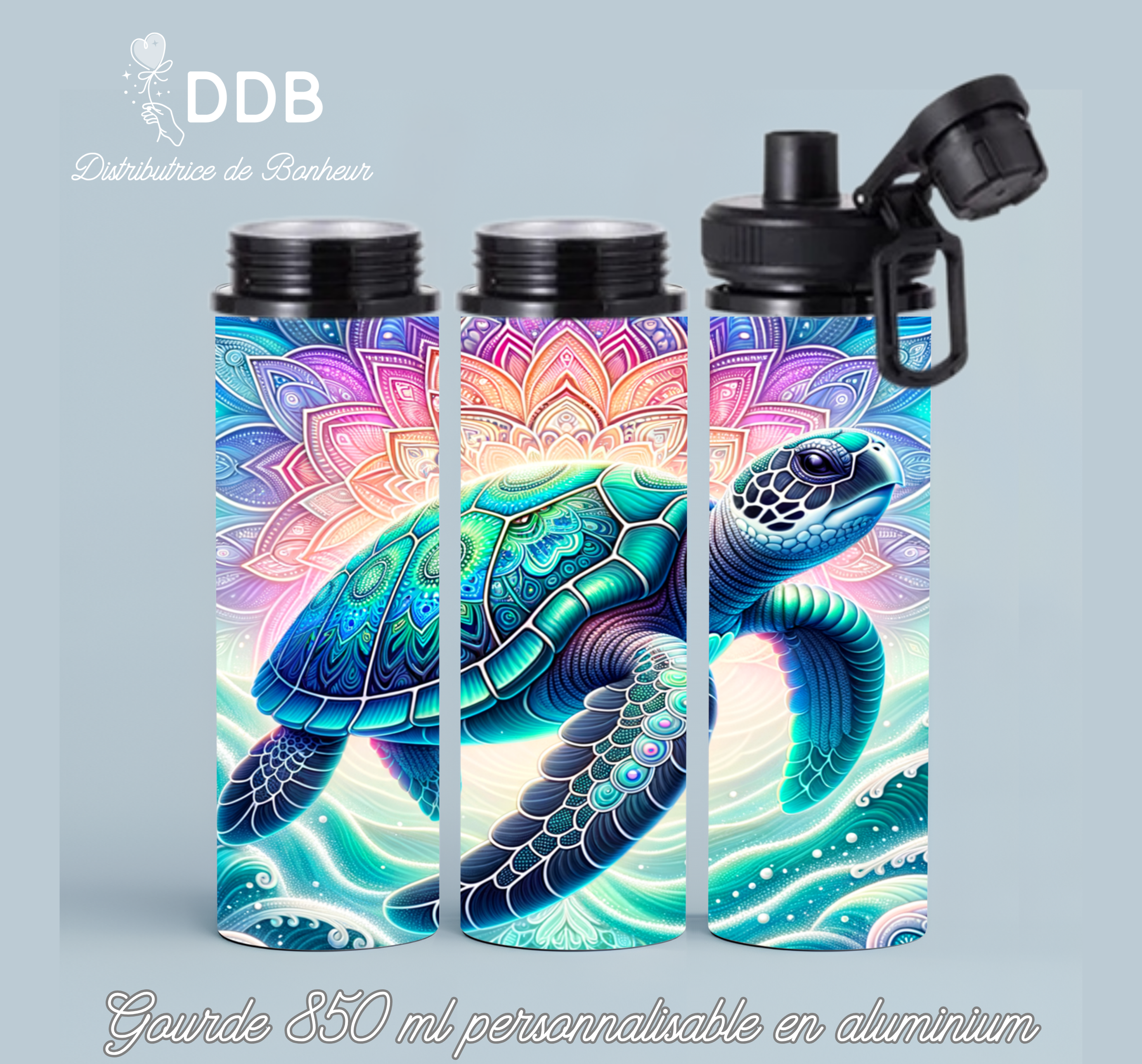 Gourde 850 ml tortue de mer