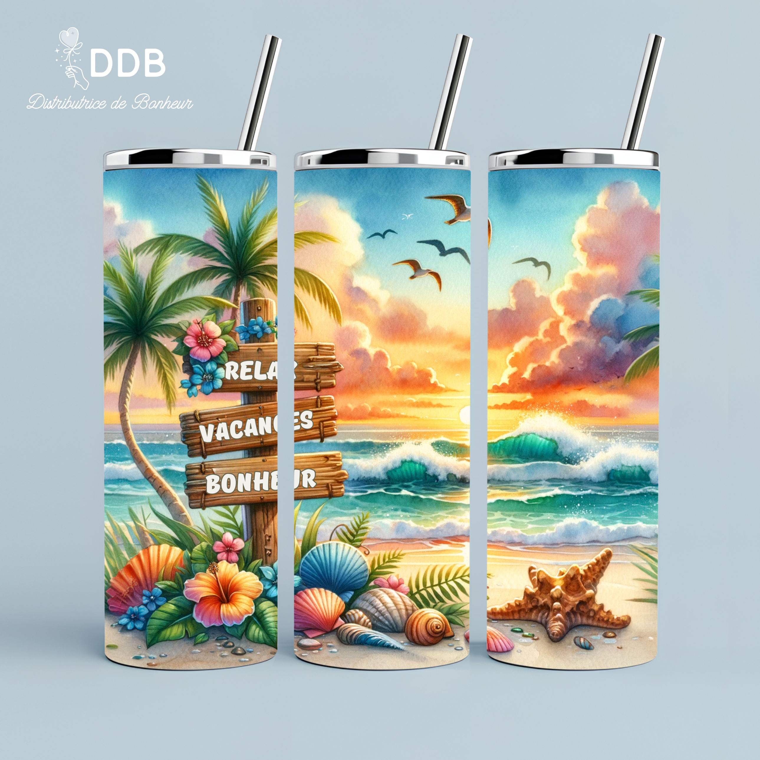 gourde tumbler isotherme plage vacances personnalisé Narbonne