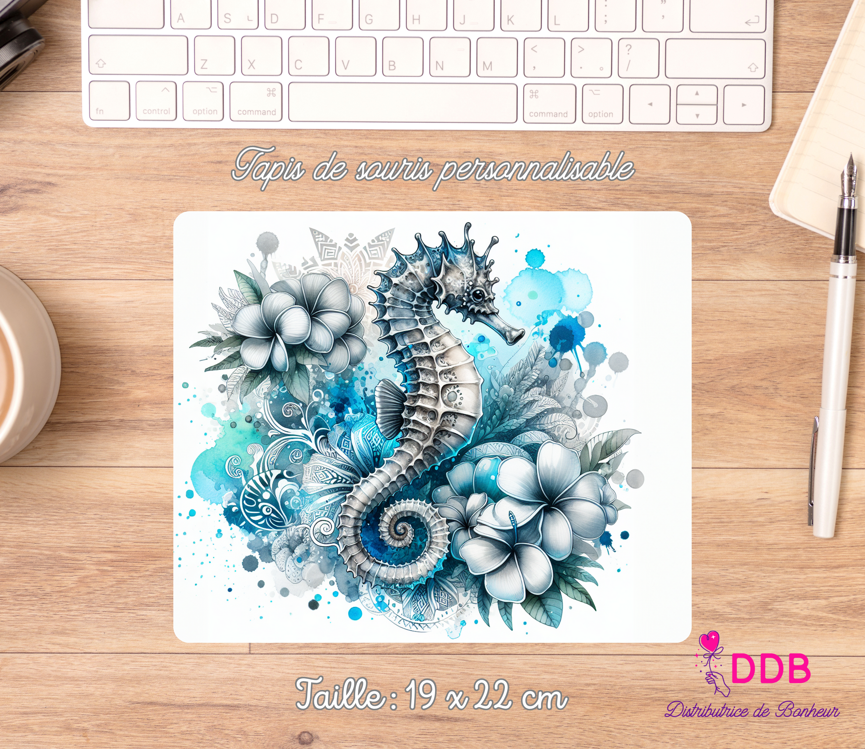 Tapis de souris personnalisable hippocampe