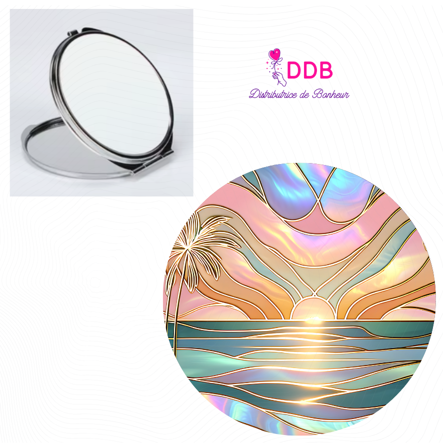Miroir de poche coucher de soleil