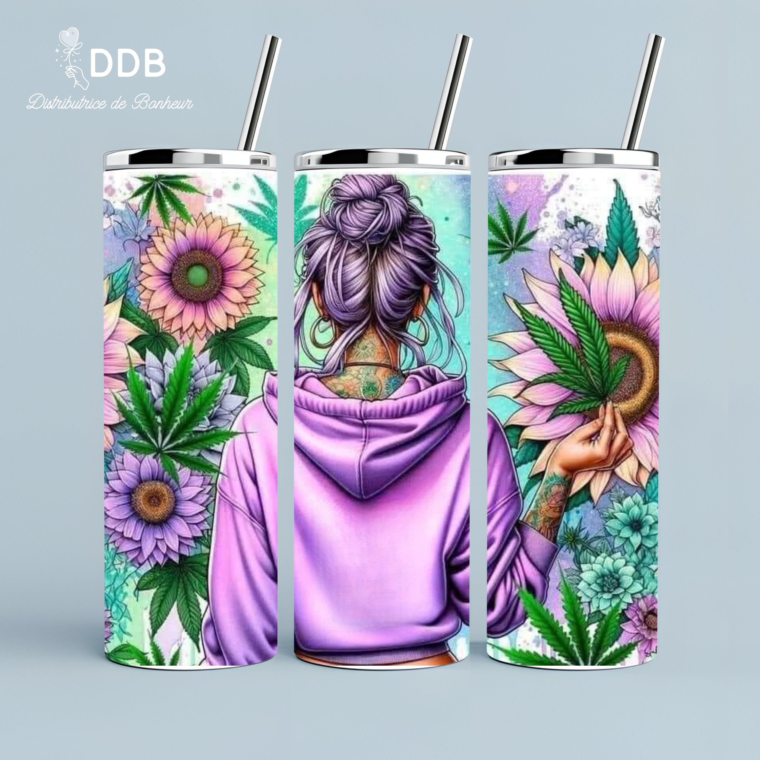 Gourde tumbler isotherme weed femme personnalisé Narbonne