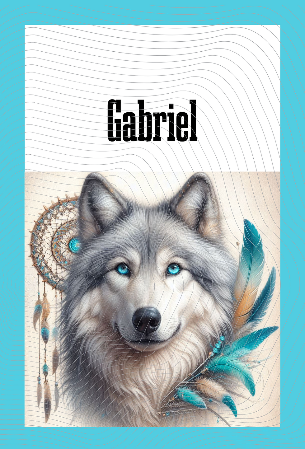 étiquette bagage pour valise personnalisée thème loup