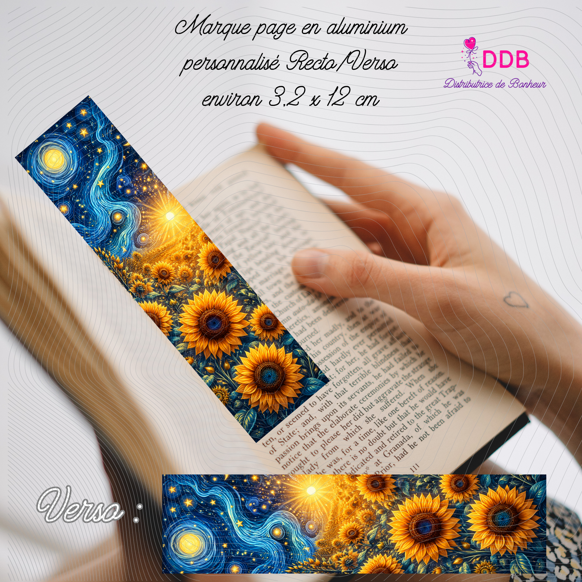 Marque-page personnalisable alu - tournesol