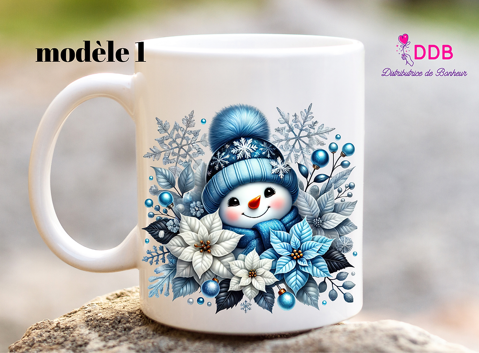 mug personnalisé en céramique bonhomme de neige Noël (différents modèles)