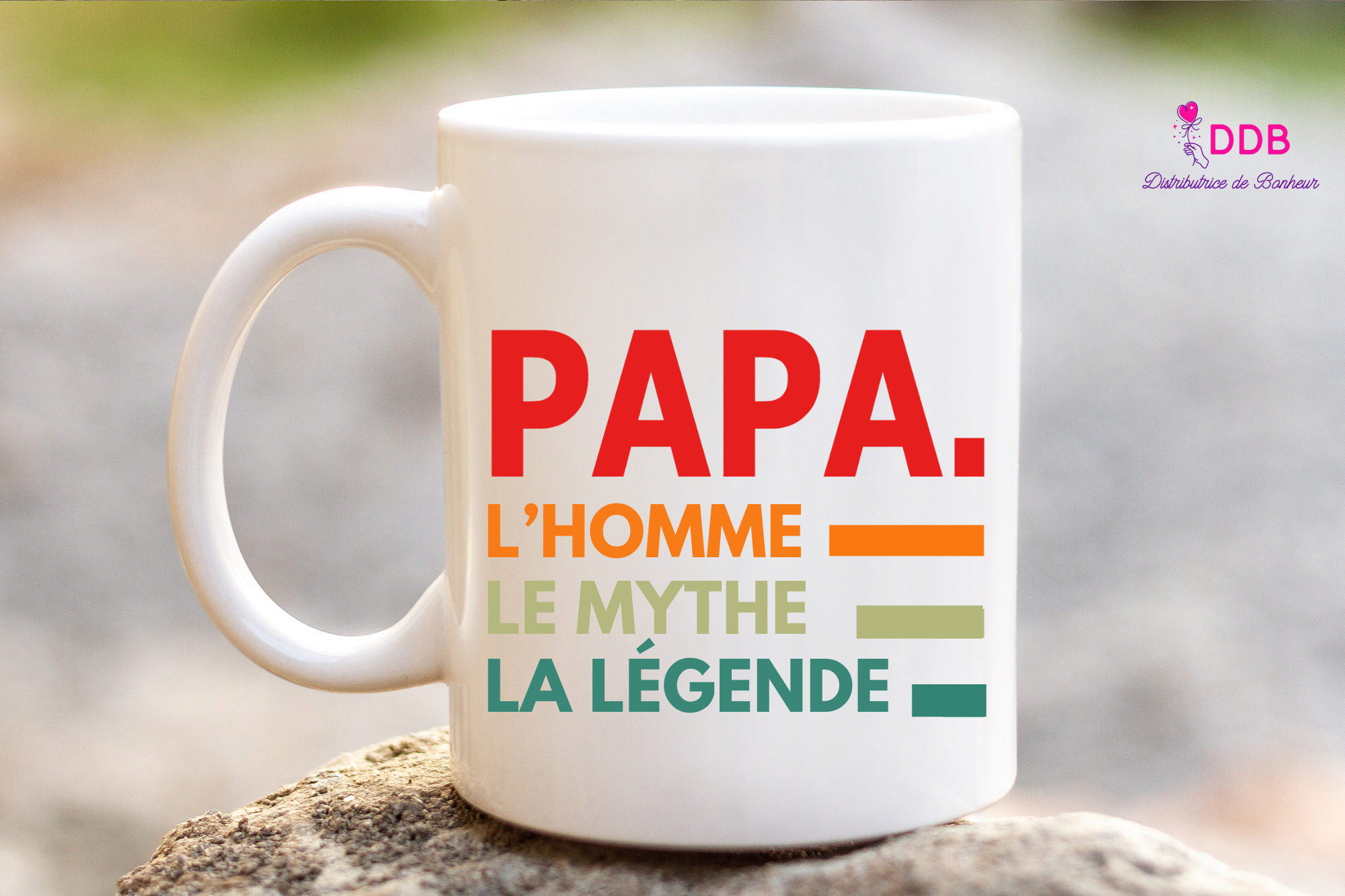 Mug en céramique personnalisé Papa le mythe la légende