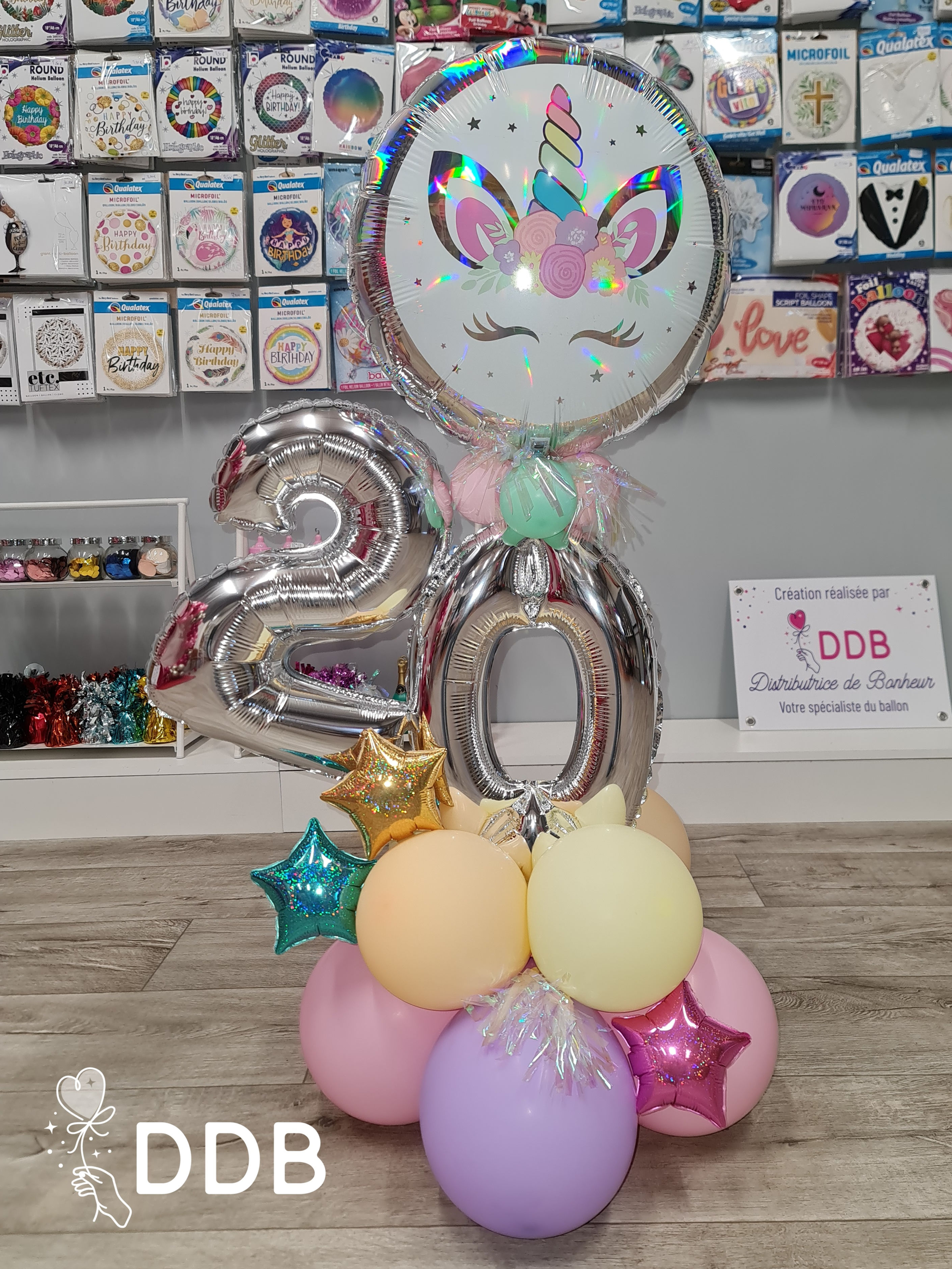 composition ballon chiffre superposée