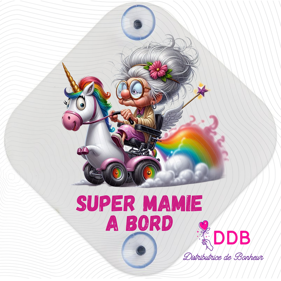 Plaque métal voiture ventouse "Super mamie à bord" Narbonne