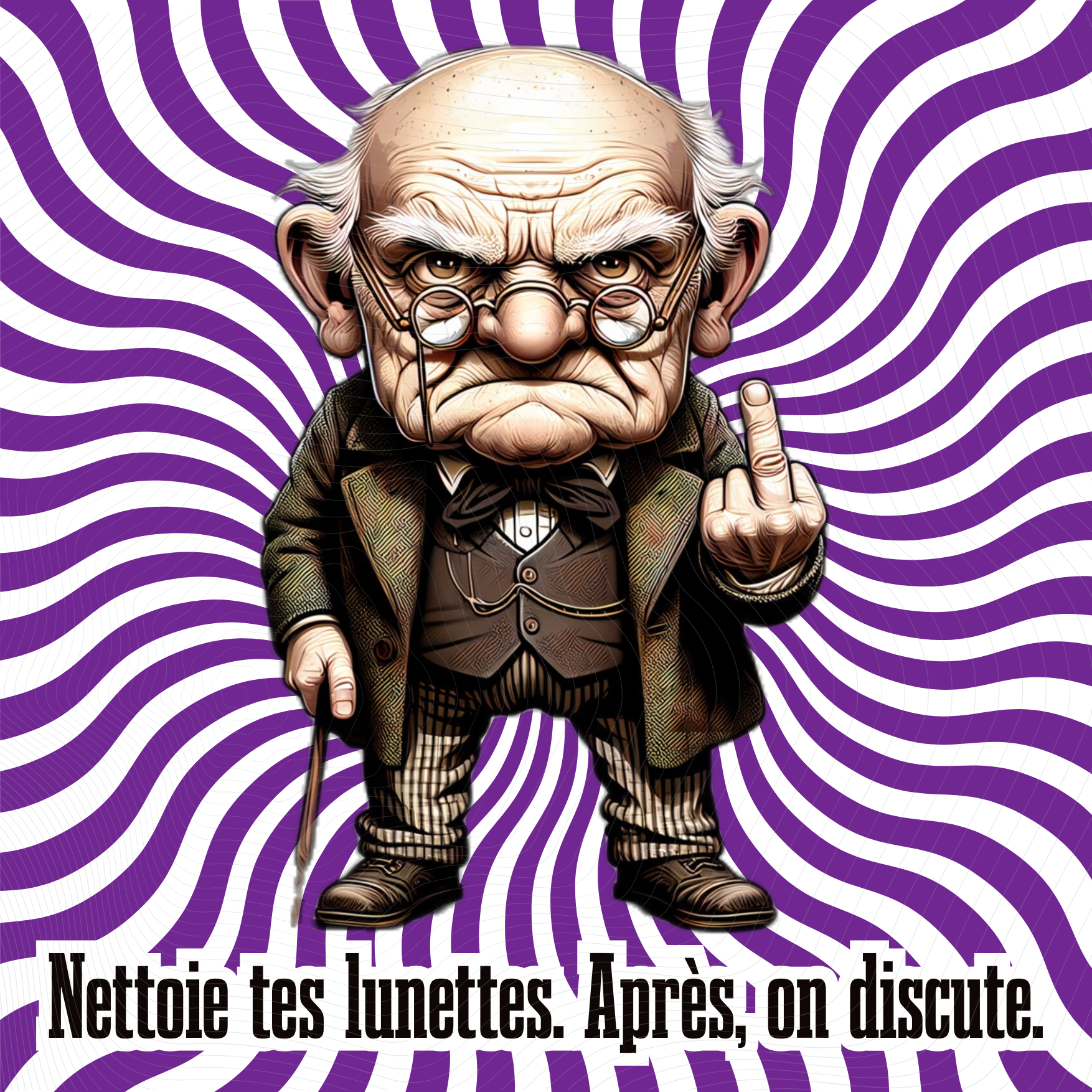 Chiffonnette essuie lunettes humour grand-père