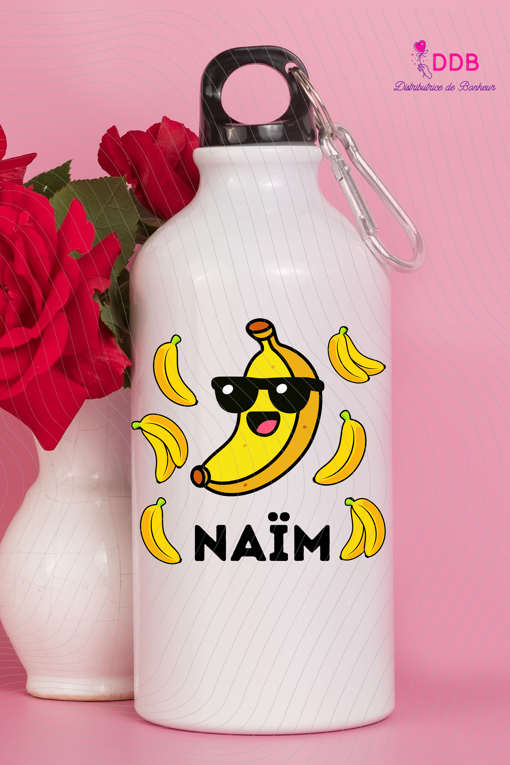 Gourde personnalisée prénom bananes