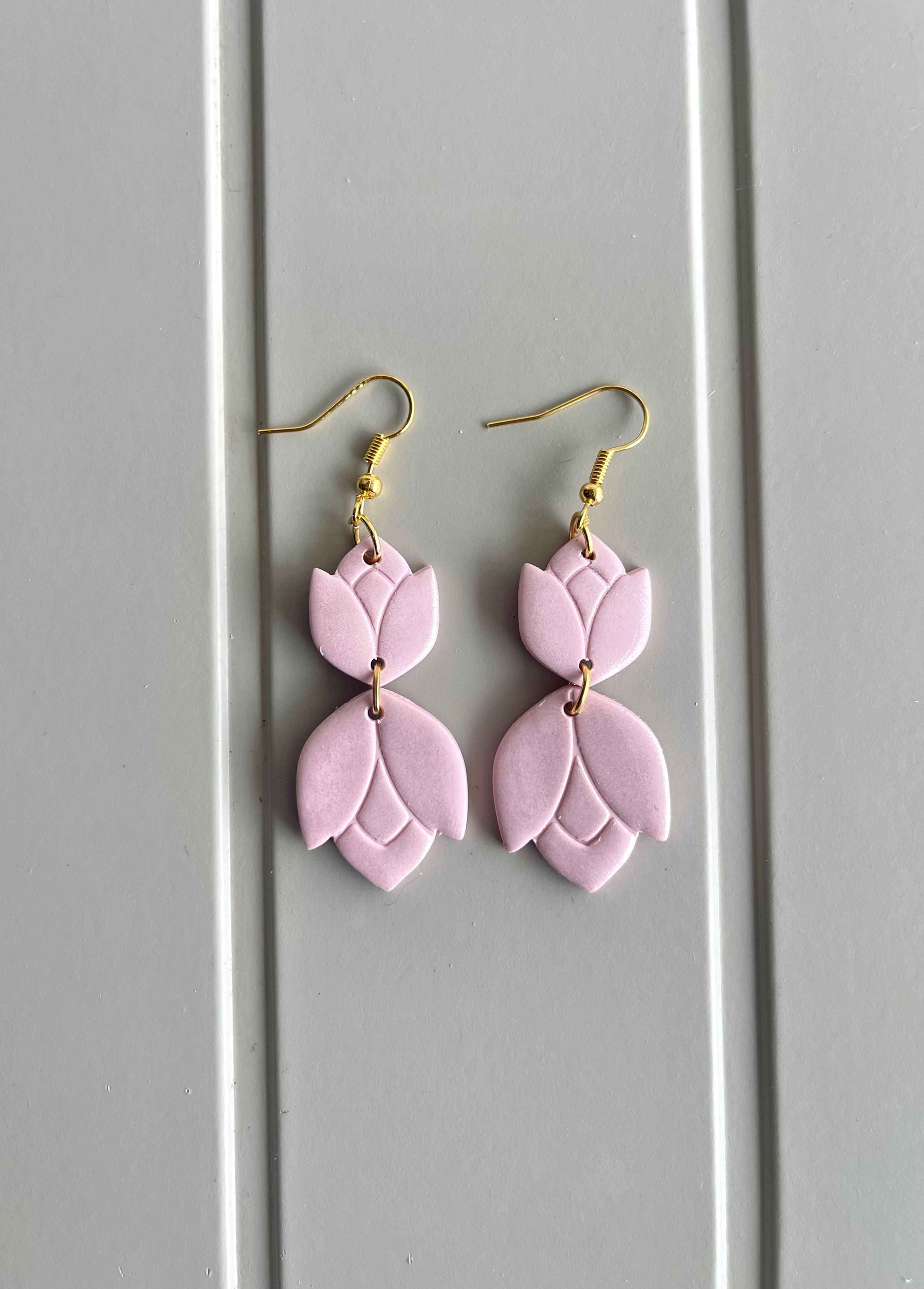 Pink Floral dangles 
