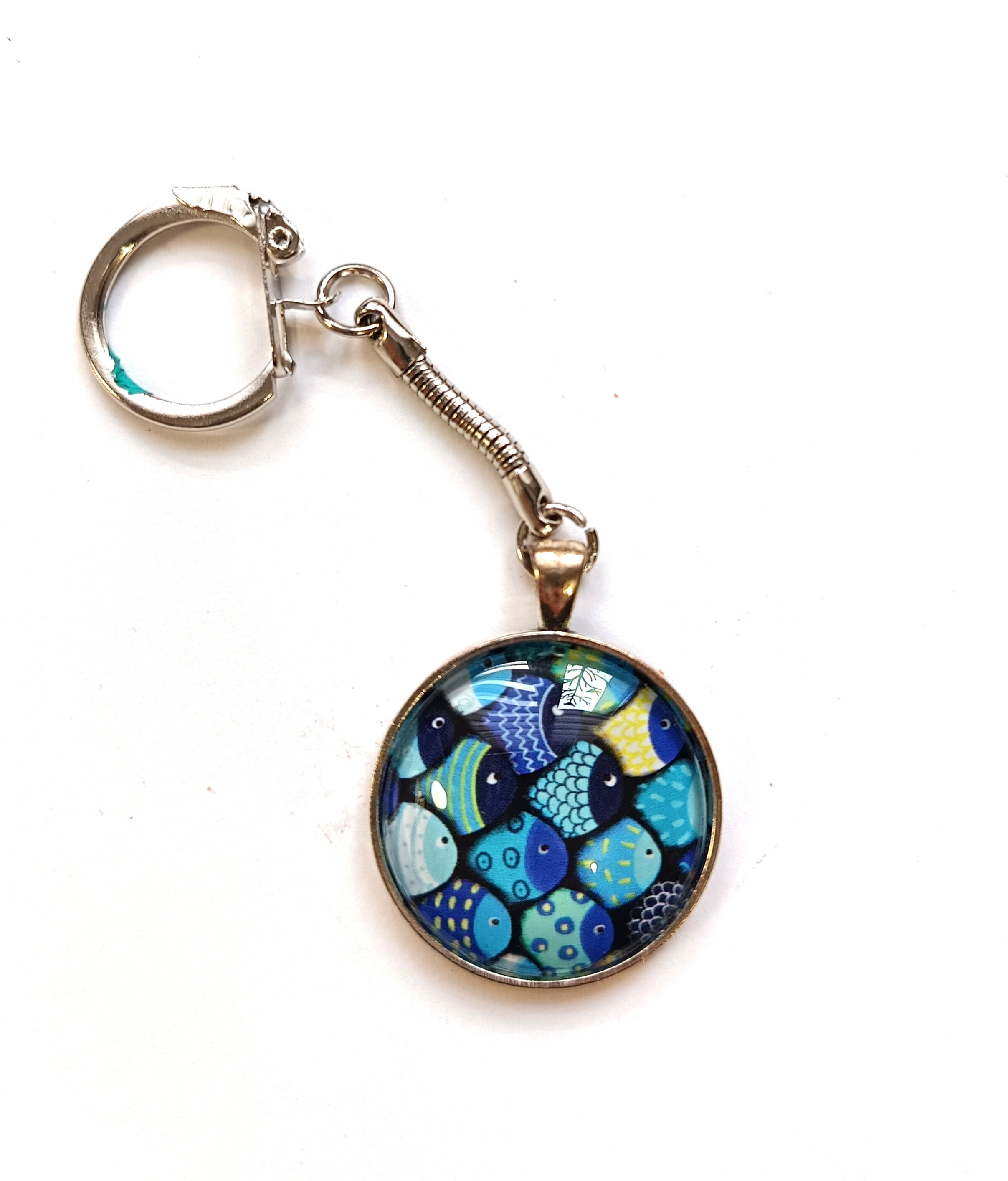 Porte clés Cabochon Poiskaïï bleus