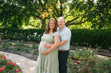 Excited for Baby Boy Bruce | Maternity Photos at the Des Moines Rose Garden