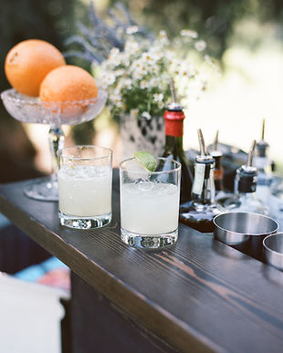 Wedding bar with drinks