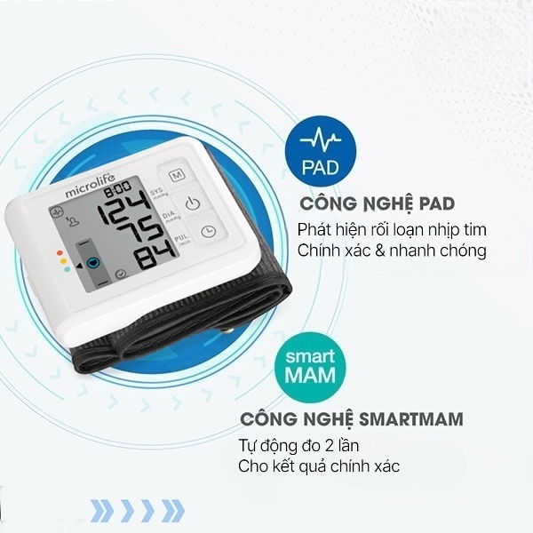 Hình thu nhỏ: Máy đo huyết áp cổ tay Microlife W70 chính hãng