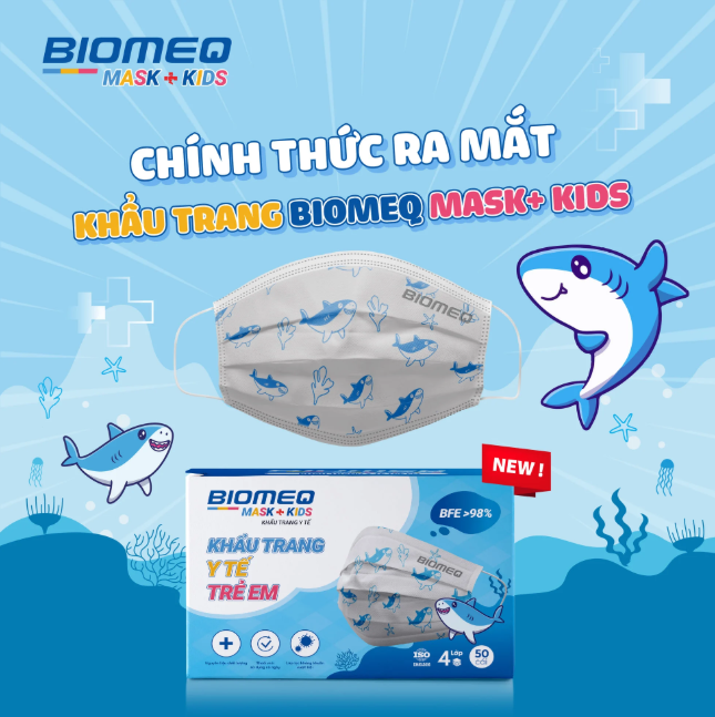Khẩu trang y tế trẻ em BIOMEQ MASK+ KID chính hãng