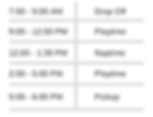 Daycare Schedule