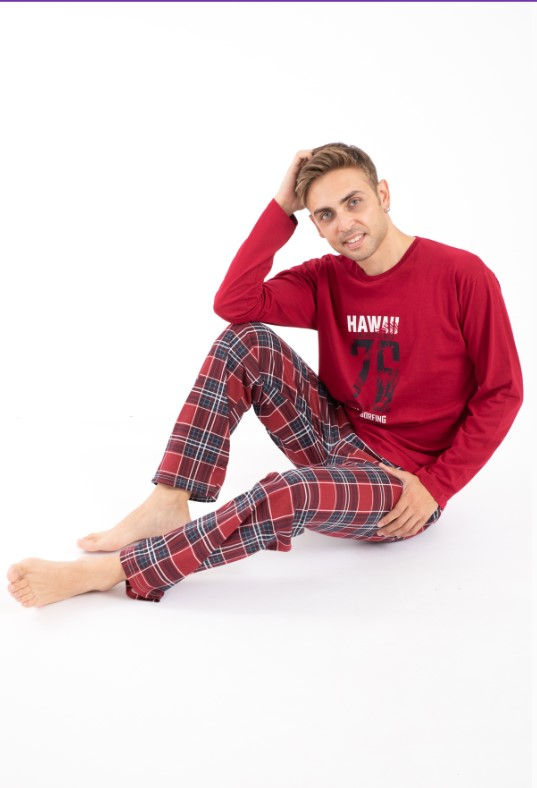 Küçük resim: Erkek Baskılı Pijama Takımı Uzun Kollu 2170