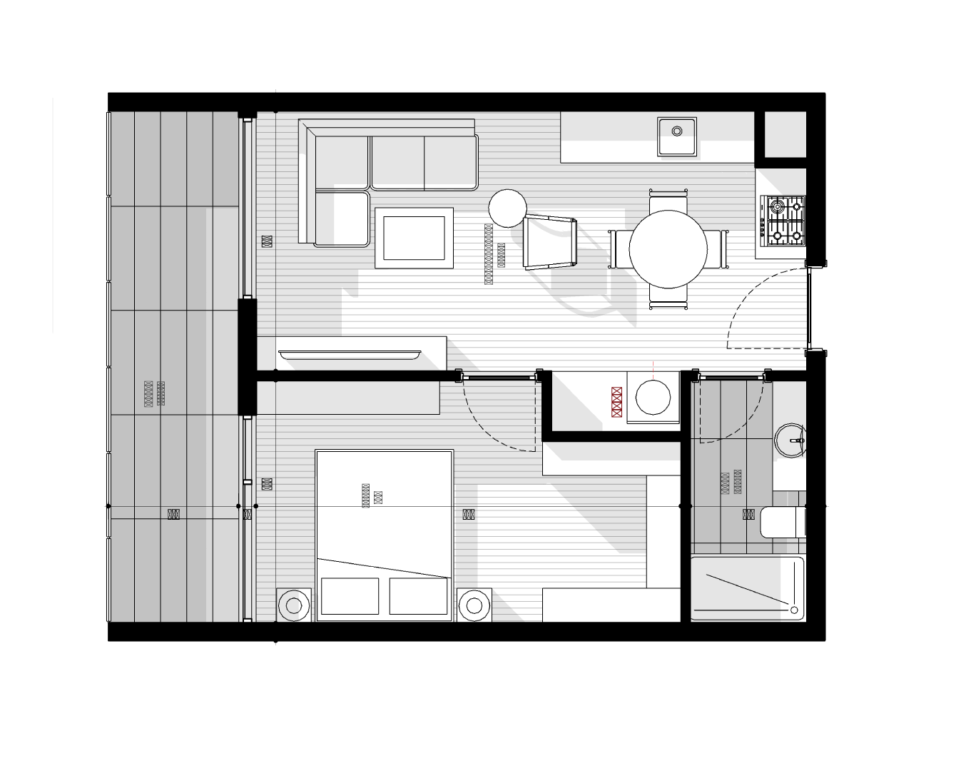 İmza Gökdemir 1+1 · 1+1 daire planı · 45,35 m² net