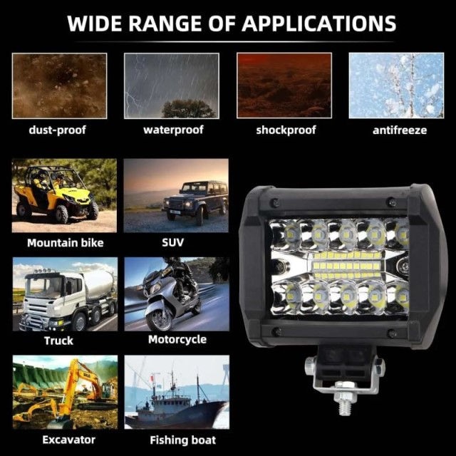 Thumbnail: Headlight 20 LED Auxiliary 12V 6000K for electric scooters, e-bikes, moto, ATVs etc.