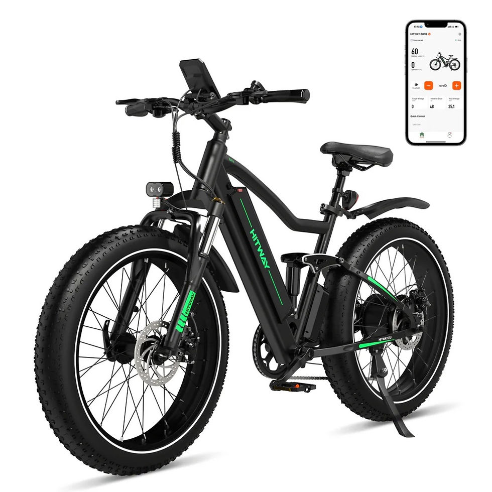 Thumbnail: Hitway BK9S 250W Pedelec fat tyre e-bike with APP 48V 15Ah battery 15.5mph