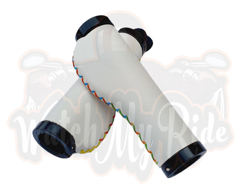 PU leather handlebar grips for electric scooters bikes in White
