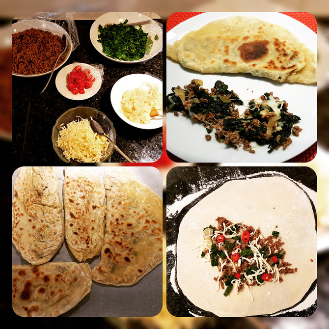 Gözleme mit türkischem Salat