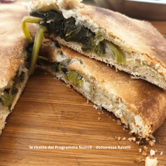 Schiacciata con cime di rapa e formaggio senza forno - dal Programma Nutri® dott.ssa Lia Ravelli