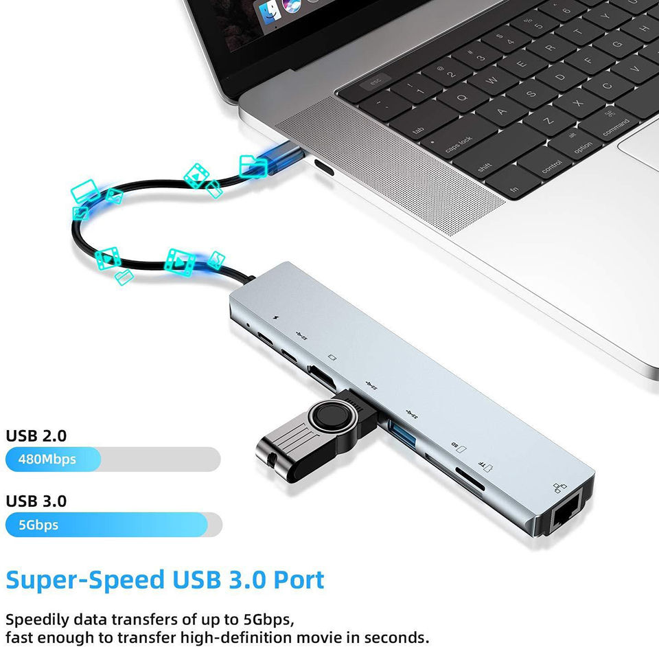 Thumbnail: USB 3.0 Type C HUB USB C Docking Station to HDMI 4K 30HZ Multifunctional Type C 