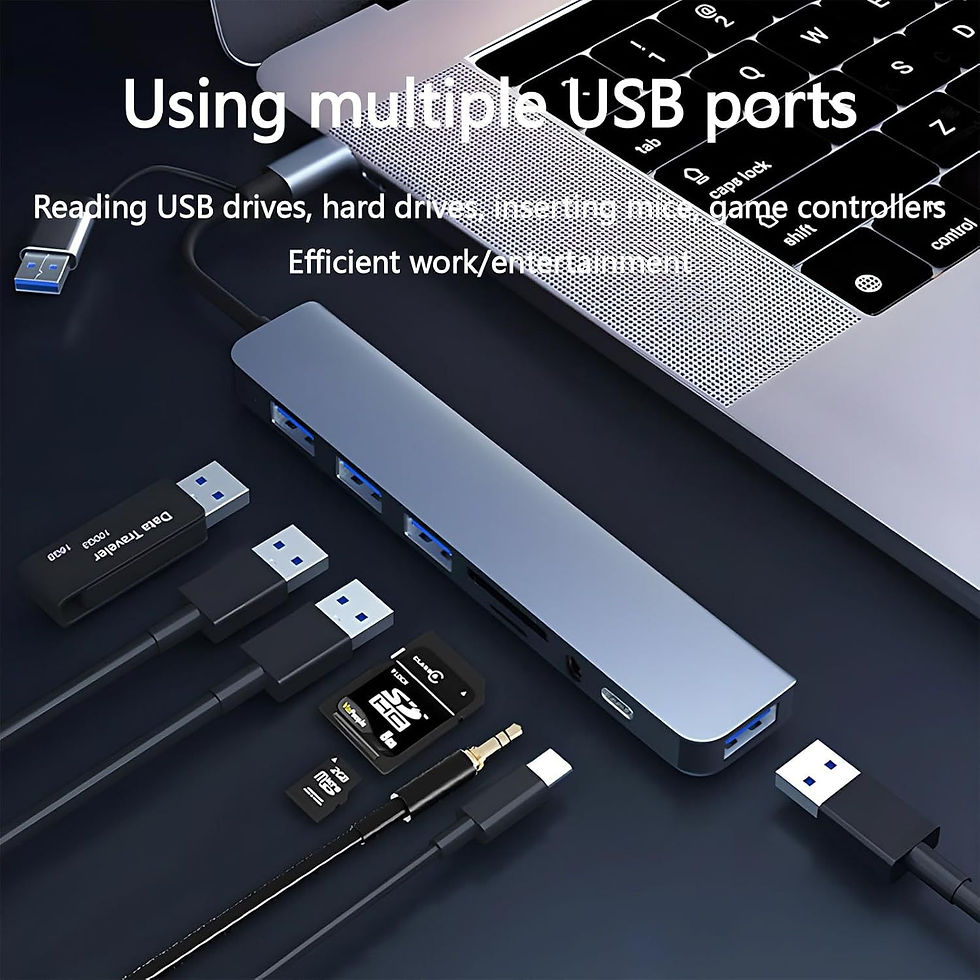 Thumbnail: USB 3.0 Hub Type C Docking Station With SD/TF Card Reader Audio HDMI Adapter For