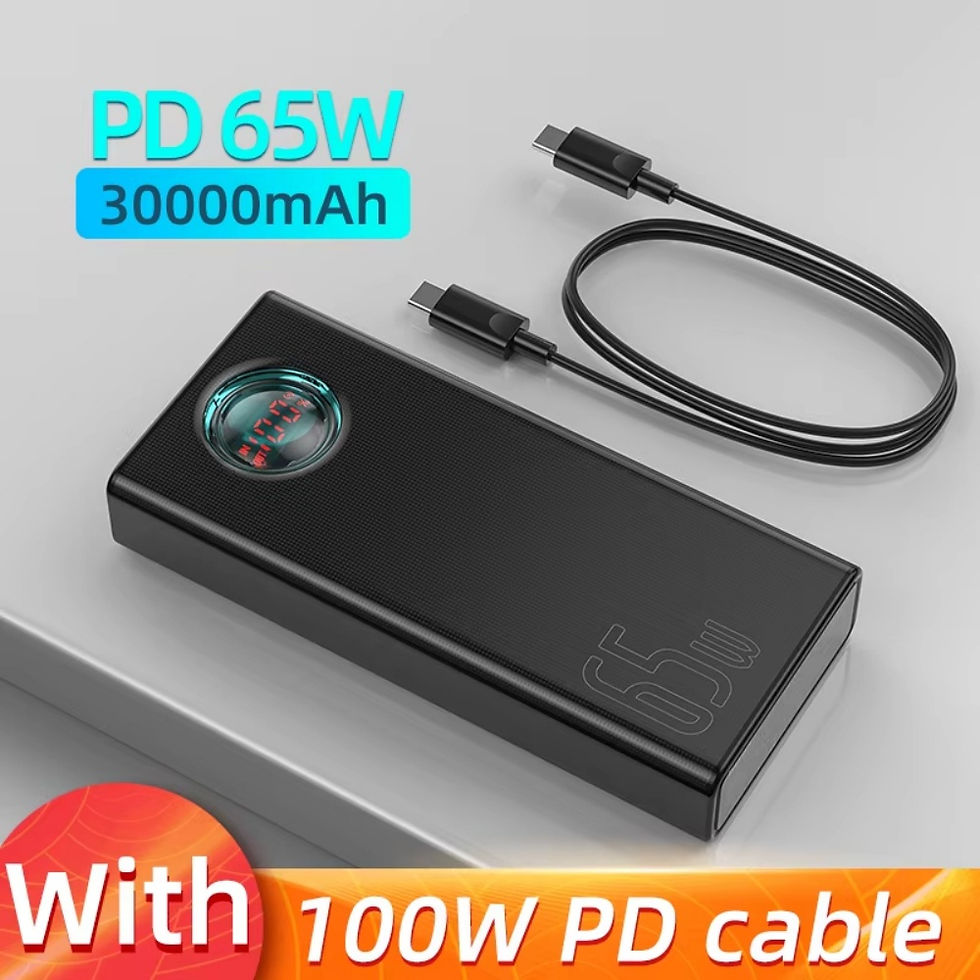 Thumbnail: Baseus Power Bank 30000mAh 65W PD3.0 Quick Charging 3.0 FCP SCP Portable Externa