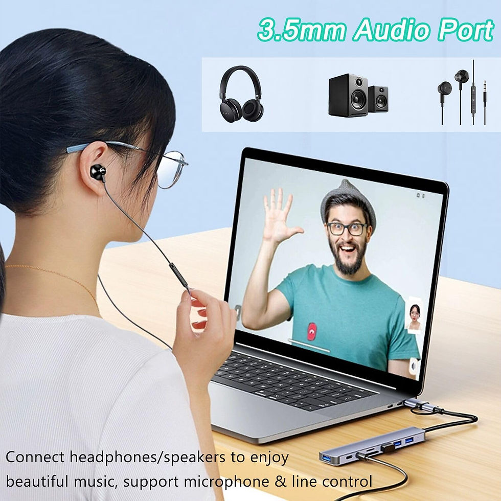 Thumbnail: USB 3.0 Hub Type C Docking Station With SD/TF Card Reader Audio HDMI Adapter For