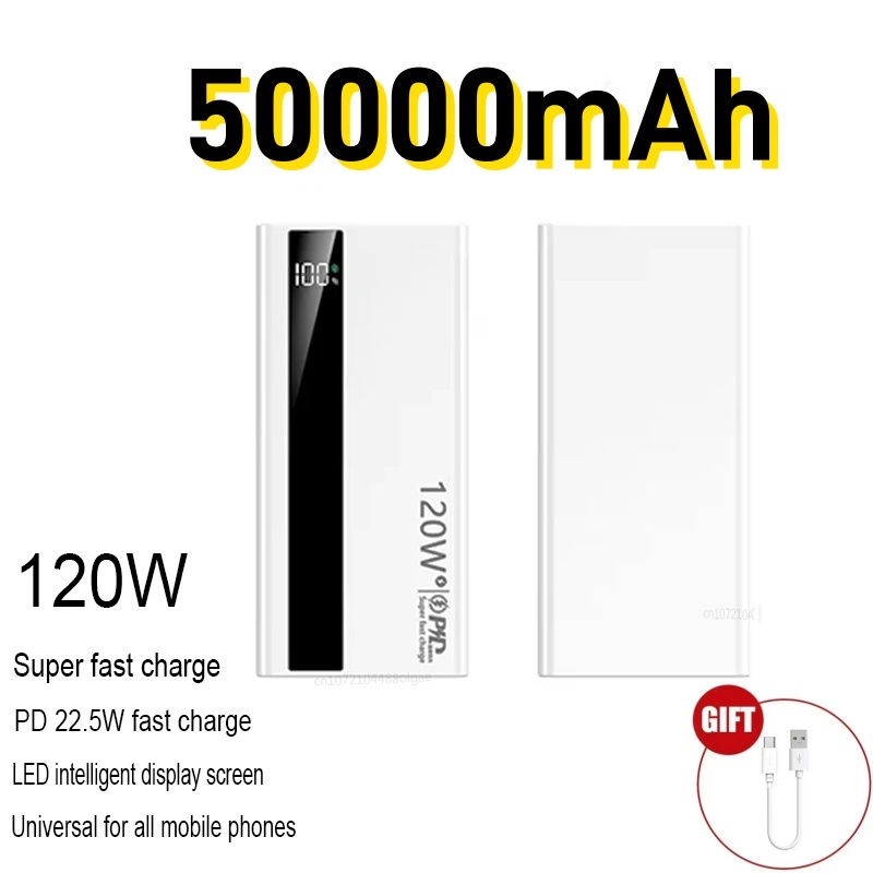 Thumbnail: 500000mAh Power Bank 120W Fast Charging Large Capacity Power Bank PD 20W Suitabl