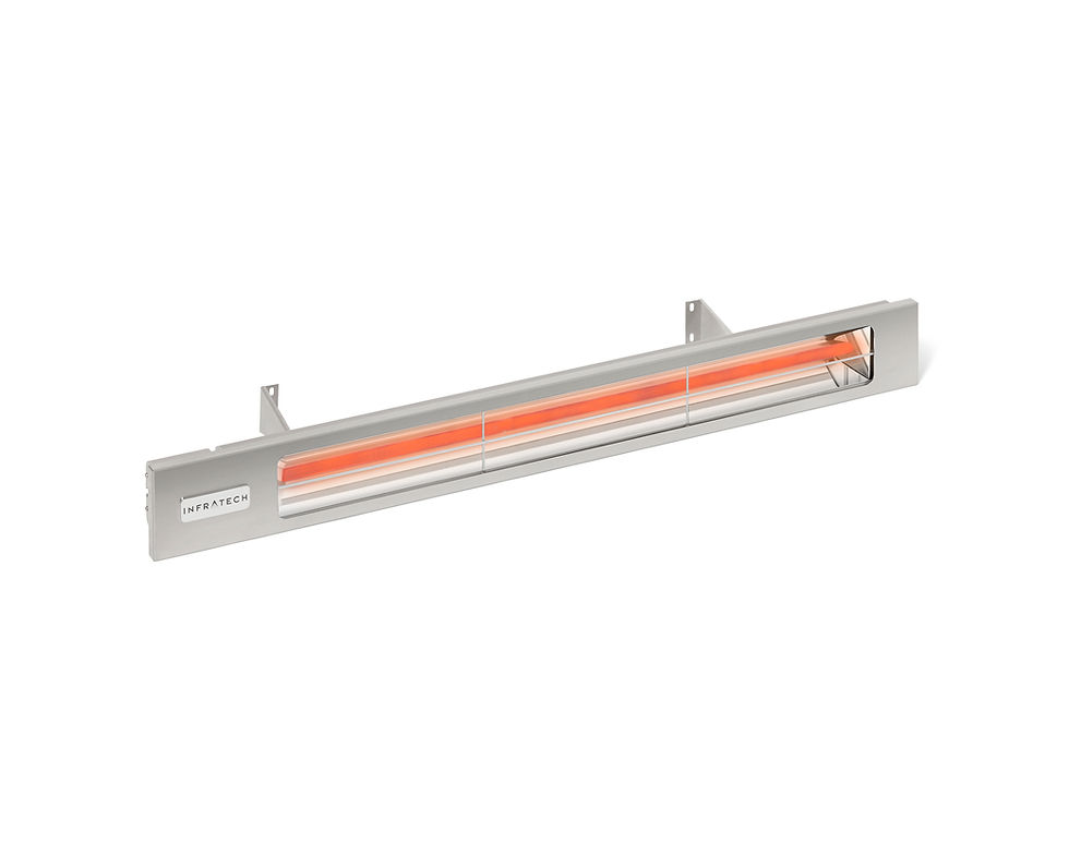 An isolated product image of a long rectangular wall mounted infrared heater from Infratech SL-Slimeline Series.