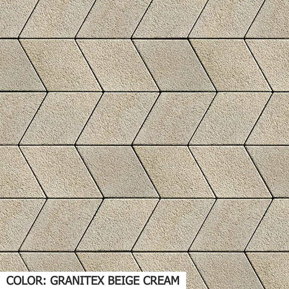 Techo Bloc Diamond Paver Color Swatch Beige Cream Granitex