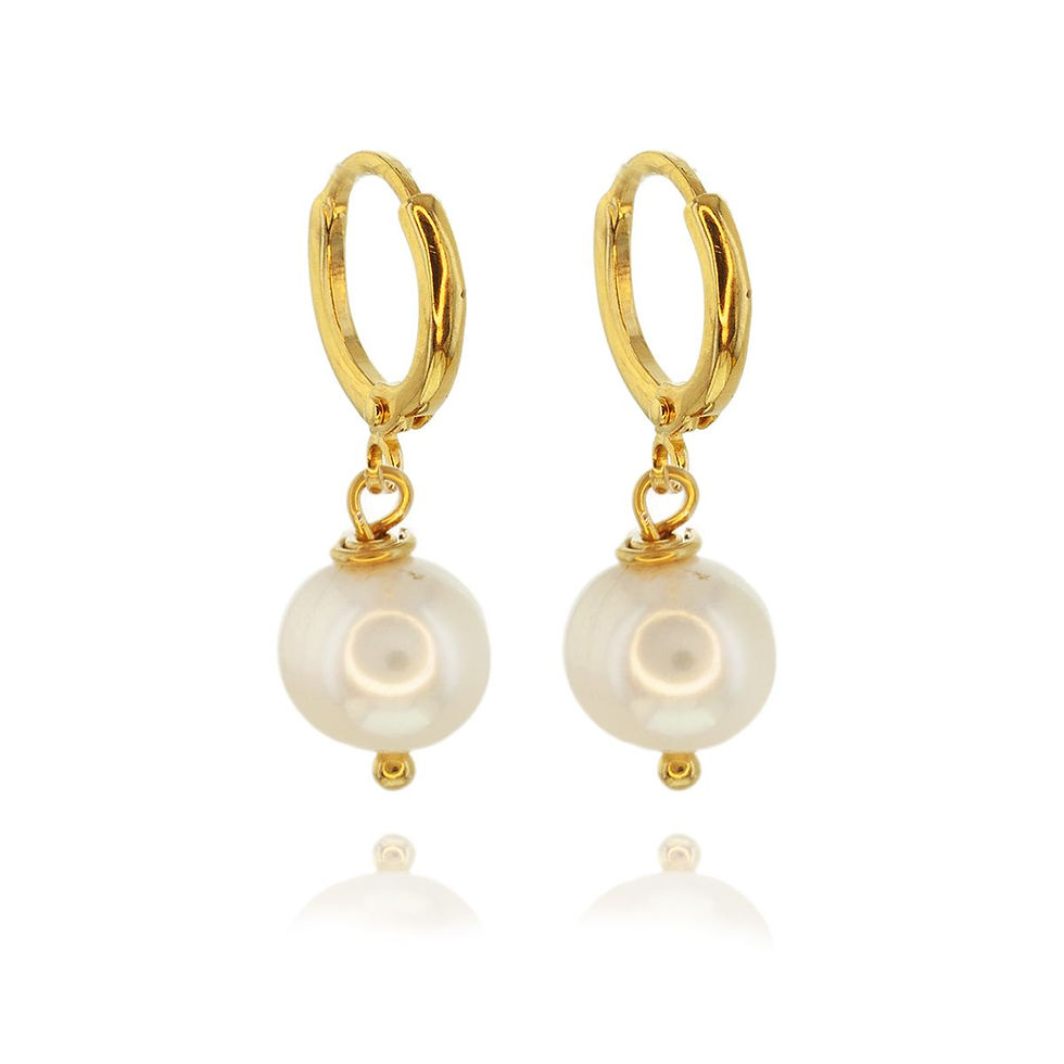 Small hoop earrings with pearls