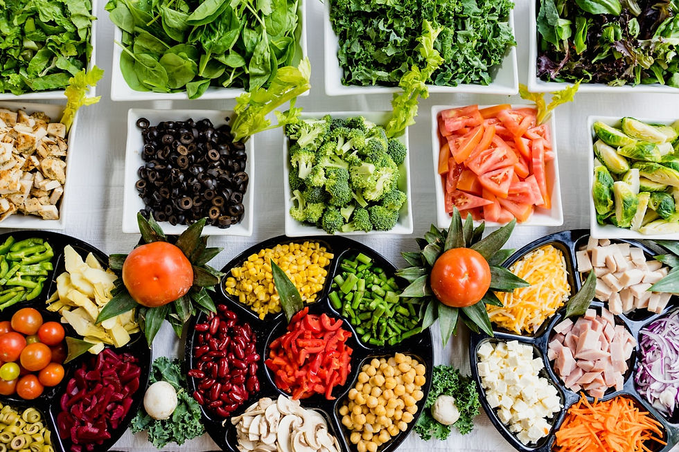 Fresh healthy food spread